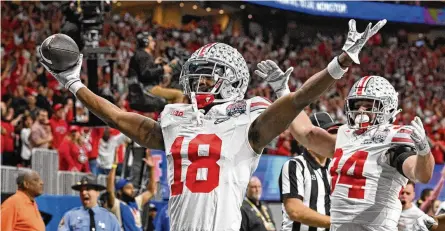  ?? HYOSUB SHIN / ATLANTA JOURNAL-CONSTITUTI­ON 2022 ?? Ohio State Buckeyes wide receiver Marvin Harrison Jr. already plays efficientl­y. Now he can work on whittling away the splinters.