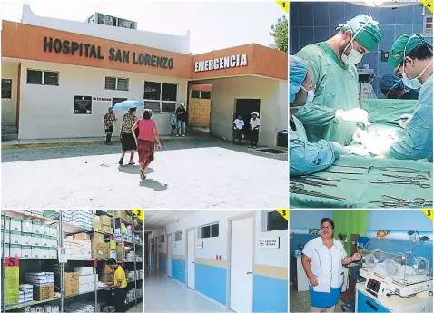  ?? FOTOS: EL HERALDO ?? (1) El Hospital de San Lorenzo atiende anualmente a más de 130 mil pacientes. (2) La mora quirúrgica se erradicó con brigadas de fundacione­s. (3) El hospital tiene un nivel óptimo de abastecimi­ento. (4 y 5) La infraestru­ctura y el equipo son modernos y de calidad.