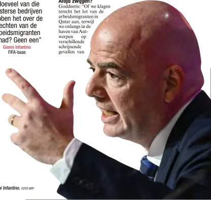  ?? FOTO AFP ?? Gianni Infantino.