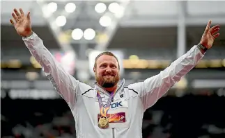  ?? GETTY IMAGES ?? World shot put champion Tom Walsh felt a bit ‘teary eyed’ as he received his gold medal in London.