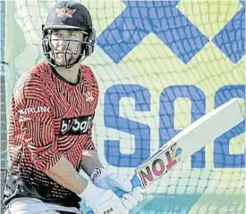  ?? /Sunrisers EC ?? Raring to go: Sunrisers batter Dawid Malan in the nets at St George’s Park ahead of Wednesday’s opening match against the Joburg Super Kings.