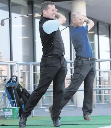  ??  ?? At the official opening of GolfNow’s new Belfast offices were, from left, GolfNow’s Brian and Rory Smith, cofounders of BRS Golf