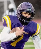  ??  ?? James Franco / Special to the Times Union Troy quarterbac­k Alex Wolfe had eight rushing touchdowns last season, including four during two Class A playoff victories.