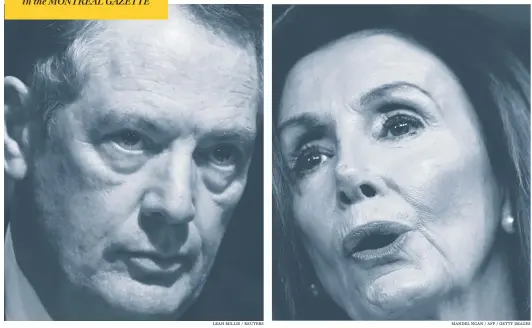  ??  ?? House Speaker Nancy Pelosi, right, is reportedly reviewing an agreement drawn up by U.S. trade representa­tive Robert Lighthizer with his counterpar­ts in Canada and Mexico.