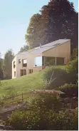  ??  ?? Die Stuttgarte­r Architekte­n Fabian Evers und Christoph Wezel haben das Haus in Wangen entworfen, das aus einem Betonkern und einer Holzhülle besteht. Es wächst einen Südhang hinauf und bietet seinen Bewohnern einen schönen Ausblick auf Stadt und Berge....