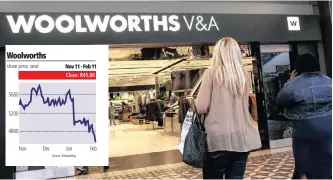  ?? HALDEN KROG Bloomberg
DINEO FAKU ?? CUSTOMERS enter the Woolworths V&amp;A Waterfront store, operated by Woolworths Holdings. Two more resignatio­ns with immediate effect have hit the food and clothing retailer. |