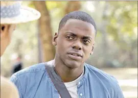  ?? Universal Pictures ?? DANIEL KALUUYA is in lead actor contention for his performanc­e in the social thriller “Get Out,” which is up for four nomination­s, including best picture.