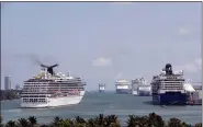  ?? ASSOCIATED PRESS FILE PHOTO ?? The Carnival Pride cruise ship arrives at PortMiami on April 7 in Miami.