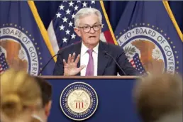  ?? AP photo ?? Federal Reserve chair Jerome Powell speaks during a news conference on Wednesday, at the Federal Reserve Board in Washington.