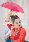  ??  ?? Arianna Balderas, 18, from Tierra Adentro charter school in Albuquerqu­e, dances in the rotunda Monday during activities celebratin­g School Choice Week.