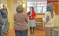  ?? News-herald photo — DEBBY HIGH ?? Associate Executive Director of Older Adult Services Karen L. Rosenberge­r, Psy.D., gives a tour of the new center.