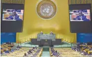  ?? /Foto: AP ?? La Asamblea General durante su 75to periodo de sesiones el 29 de septiembre del 2020, en Nueva York.