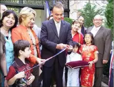  ??  ?? L’inaugurati­on de l’école de musique par Richard Galy en septembre . (Photos archives N.N.)