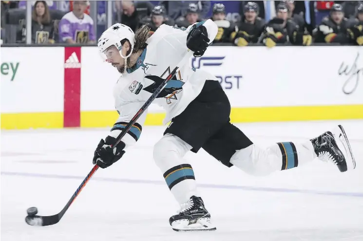  ?? CHRISTIAN PETERSEN/GETTY IMAGES ?? Defenceman Erik Karlsson has yet to make a significan­t impact with the San Jose Sharks, with just two goals and 13 assists in 26 games.