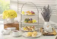  ??  ?? The elegant ‘Afternoon Tea with L’Occitane’ three-tiered medley features savory and sweet delights, curated to perfectly complement the finest teas.