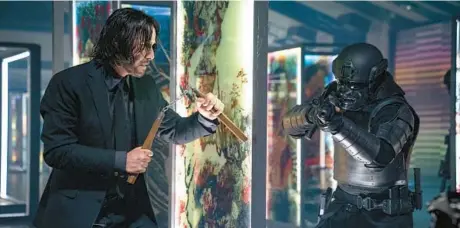  ?? LIONSGATE ?? Keanu Reeves reprises his role as the title assassin in “John Wick: Chapter 4,” now available via video on demand.