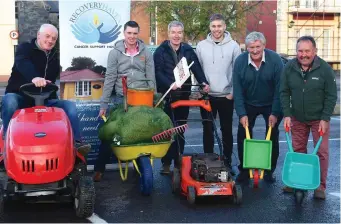  ?? Photo by Michelle Cooper Galvin ?? Launching the Lawnmower Run in aid of Recovery Haven were James Clifford, Anthony Doona, Brendan Tyther, Peter Crowley, Brendan Ferris and Davy Fleming which will be on the Friday, June 1, at 6pm from Boyle’s Yard and two circuits of the town.