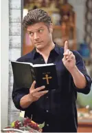  ??  ?? Chip (Jay R. Ferguson) pledges to follow the Good Book to the letter in CBS’ new “Living Biblically.” SONJA FLEMMING/CBS
