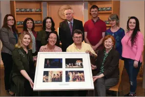  ?? Photo By Domnick Walsh Eye Focus ?? Staff and Board members of Siamsa Tíre at the Retirement presentati­on and reception for Noírin Lynch. (Front from left): Anne O’Donnell, Noírín Lynch, Joe Leonard, Finola Cronin; (Back from left) Michelle Murphy, Joanne Barry, Catriona Fallon, Pat...