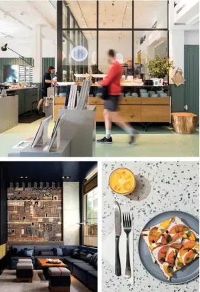  ??  ?? Clockwise from
top: Located at the north end of Great Eastern Street, Sans Pere is a oneof-a-kind space incorporat­ing a café, patisserie, coffee and tea bar, homeware shop, architectu­ral studio, and real estate agency; an open-face sandwich at the...