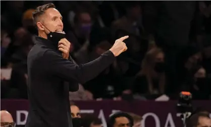  ?? Protocols. Photograph: Mary Altaffer/AP ?? Brooklyn Nets head coach Steve Nash said James Harden, Paul Millsap and Jevon Carter have cleared the NBA’s health and safety