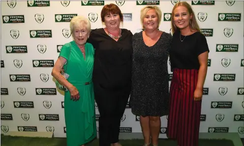  ??  ?? Clare Mooney, Yvonne McGrath and Linda and Robyn Bradshaw from Wicklow in attendance at the FAI Delegates Dinner &amp; FAI Communicat­ions Awards at the Rochestown Park Hotel in Cork.