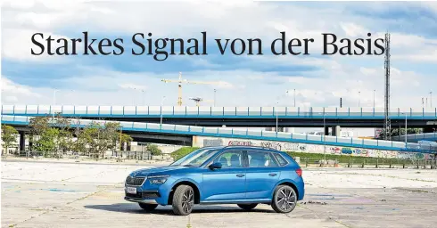  ??  ?? Langer Radstand, viel Platz an Bord, ansehnlich­er Auftritt: Der Skoda Kamiq ist der Erwachsene unter den vielen neuen City-SUVs. Und ist durchaus eine Konkurrenz für größere Baureihen aus dem eigenen Haus.