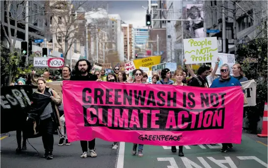  ?? Photo / Dean Purcell ?? Hundreds of students skipped school for the day to join a global climate strike from Aotea Square to Britomart.