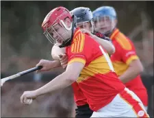  ??  ?? Michael O’Hanlon on the move for Horeswood in their Permanent TSB Junior hurling championsh­ip win against Bannow-Ballymitty.