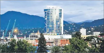  ??  ?? A general view of the Leogrand hotel in Georgia’s Black Sea resort city of Batumi. — AFP photo