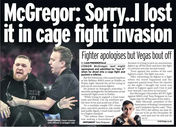  ??  ?? RETIRED boxing legend Oscar De La Hoya has hinted he may go back into the ring – to take out Conor Mcgregor.
The 44-year-old fighter retired in 2009 after losing to Manny Pacquiao in his final fight.
But yesterday he said: “I still have it in me....