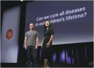  ?? Jeff Chiu / Associated Press 2016 ?? Mark Zuckerberg and Priscilla Chan give away billions through the Chan Zuckerberg Initiative, a for-profit LLC, more flexibile than a nonprofit.