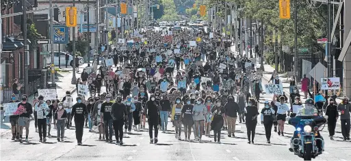  ?? BARRY GRAY THE HAMILTON SPECTATOR ?? Thousands attended a Black Lives Matter rally at city hall in Hamilton on Friday calling for an end to racism and support for equality for all races.