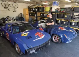  ??  ?? Below right: Sales manager Dylan Doherty races these 914/6s in vintage racing