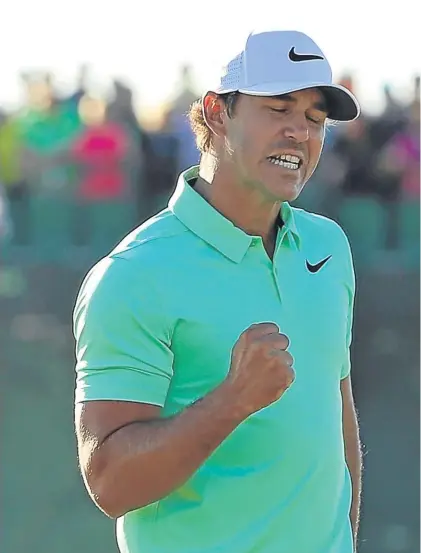  ??  ?? Brooks Koepka celebrates becoming 2017 US Open winner.