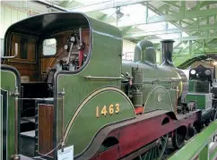  ?? ROBIN JONES ?? NER E5 2-4-0 No. 1463 in Darlington’s Head of Steam Museum. Will the J21 carry this livery when finished?