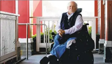  ?? Luis Sinco Los Angeles Times ?? ANTIWAR ACTIVIST and writer Ron Kovic, shown in 2016, was disabled during the Vietnam War. “I didn’t always agree with President Bush,” Kovic says, but he gives him special praise for signing the disabiliti­es act.