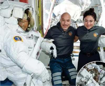  ??  ?? La vicenda
● È prevista per oggi la prima passeggiat­a spaziale di sole astronaute. Christina Koch, 40 anni, e Jessica Meir, 42, americane, sostituira­nno un regolatore di carica vecchio di 19 anni