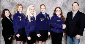  ?? SUBMITTED PHOTO ?? These Lincoln High FFA members participat­ed in the Food Science and Technology career developmen­t event at the National FFA convention in Louisville, Ky. Team members were Sarah Hale, advisor, left, Ashlyn Jackson, Lexington Dobbs, Devan Ramsey, and...