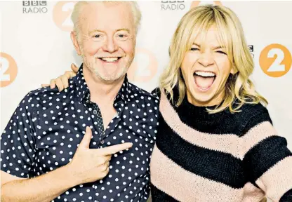  ??  ?? Zoe Ball says being given the chance to take over from Chris Evans on the BBC Radio 2 Breakfast Show is ‘bonkers’