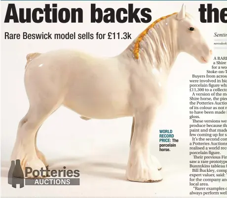  ?? ?? WORLD RECORD PRICE: The porcelain horse.