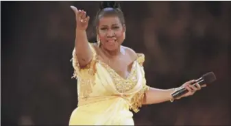  ?? AMY SANCETTA, FILE — THE ASSOCIATED PRESS ?? Singer Aretha Franklin performs at the inaugural gala for President Bill Clinton in Washington. Franklin died on Aug. 16 at her home in Detroit. She was 76.