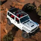  ?? ?? The 2024 Jeep Wrangler Rubicon 392 features a sliding power top, which is tons more convenient than most versions of the soft top.