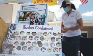  ?? LM Otero Associated Press ?? A CHILDREN’S book is displayed at a U.S. Census Bureau walk-up counting site in Texas.