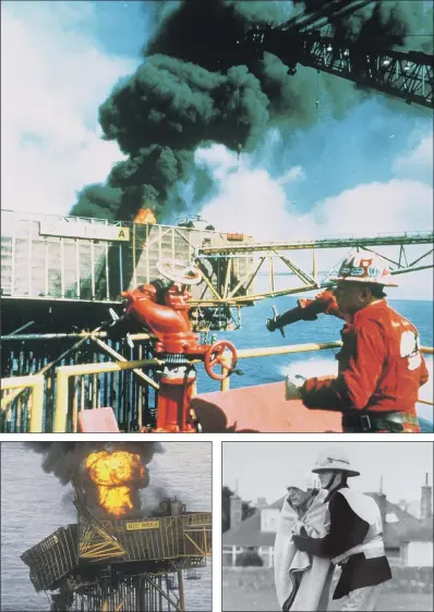  ?? PICTURES: PA WIRE. ?? TRAGEDY: There were more than 220 men 1on board Piper Alpha when there was a gas leak on the North Sea platform, followed by a series of explosions which claimed the lives of 167 of them. They will be remembered at an event this week.