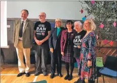  ??  ?? MP Patricia Gibson with the other speakers in Lamlash Church hall.