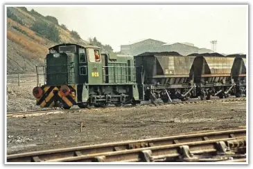  ??  ?? ‘Western King’ is seen again, this time charging the bank out of the colliery with its rake of HAAs on July 26th 1983. Sister loco ‘Western Queen’ (Works number 5479) arrived a little while after her brother, having worked for a short time at nearby Parsonage Colliery Unfortunat­ely, the diesels were not an unqualifie­d success, steam often having to be pressed into service.