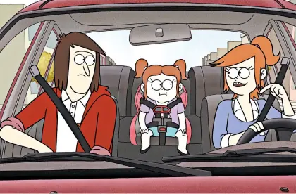  ?? WARNER MEDIA GROUP ?? Josh (J.G. Quintel), left, Candice (Jessica DiCicco) and Emily (Gabrielle Walsh) are a family in Los Angeles in Quintel’s series “Close Enough.”