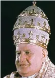  ?? Foto: dpa ?? Papst Johannes der 23. trug im Jahr 1958 noch die Tiara Krone.