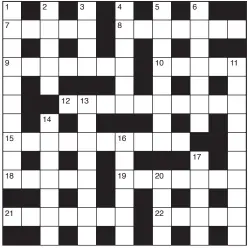  ??  ?? Stuck on today’s puzzle? Call 0905 789 4220 to hear individual clues or the full solution.
Calls cost 80p per minute plus network extras. Service Provider: Spoke Ltd, helpline 0333 202 3390